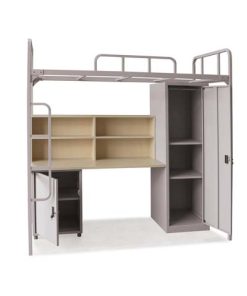 Giường sắt liền bàn học gỗ SV