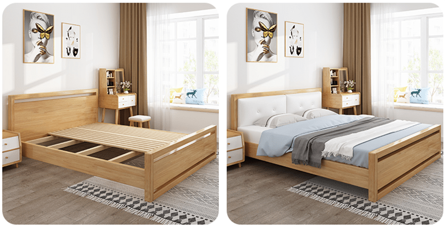 Giường ngủ gỗ tự nhiên - GNSV003 - Ảnh 2