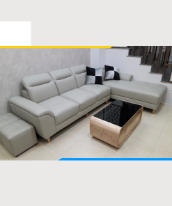 Bộ sofa da góc L hiện đại cho gia đình đẹp Sv12