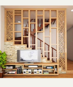 Vách ngăn cầu thang mẫu lớn phòng khách SV01