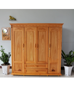 Tủ quần áo gỗ gõ đỏ 4 cánh - SV324